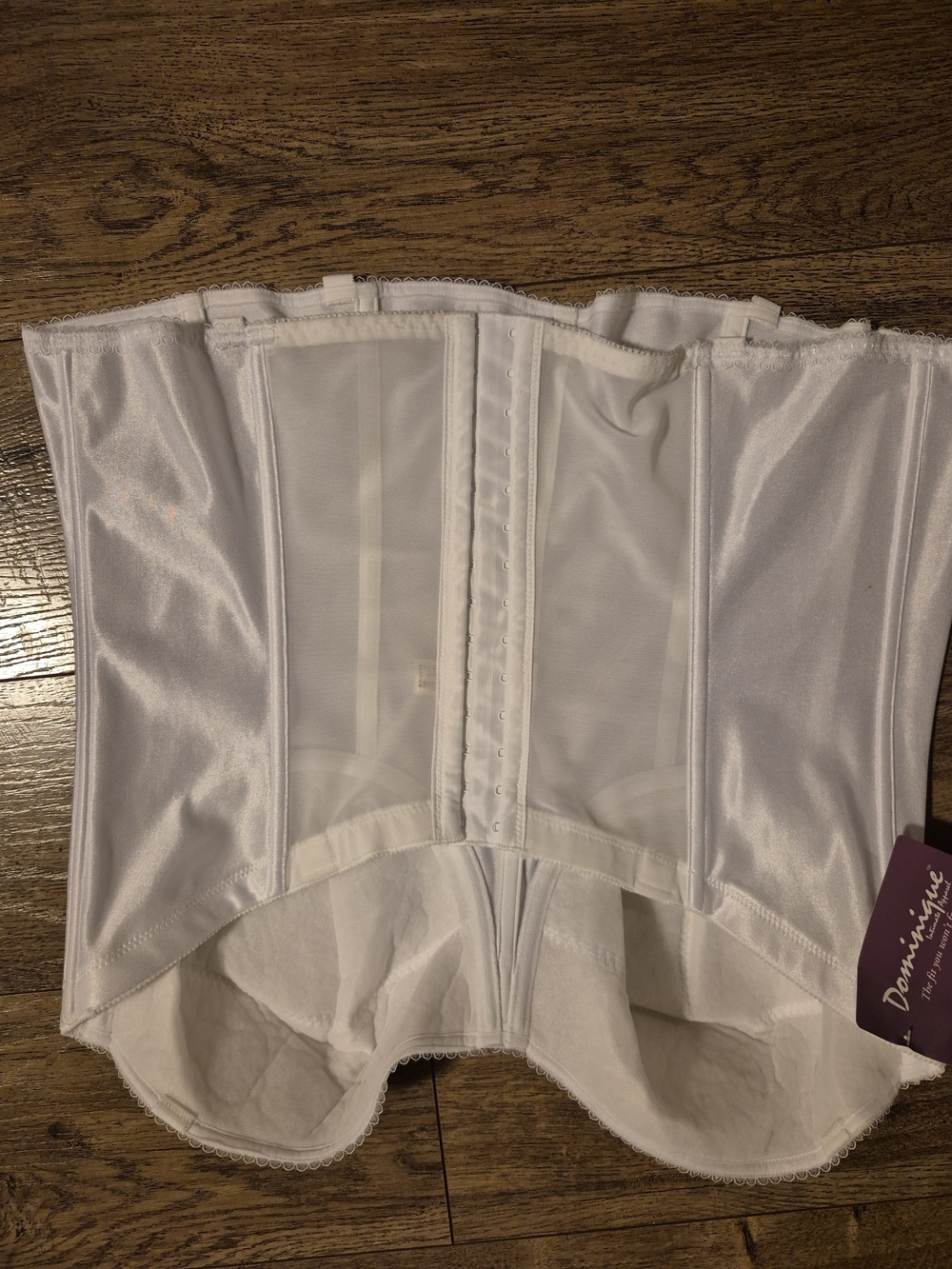 Dominique White Satin Longline Bustier Corset - Picture 2 of 4